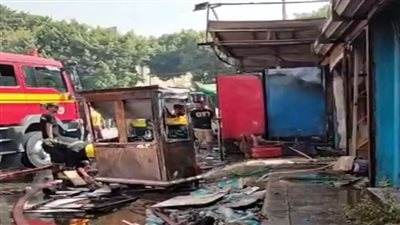 خسائر حريق 10 باكيات بموقف أحمد حلمي 5 ملايين جنيه