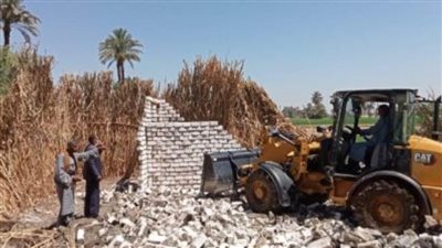 إزالة 13 حالة تعد على الأراضي الزراعية بمركز طهطا سوهاج