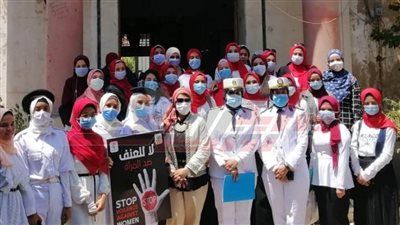 الشرطة النسائية يشاركن في مبادرة مناهضة العنف ضد المرأة بمعهد الخدمة الاجتماعية ببنها