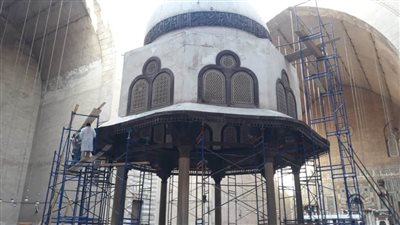 طلعت: عملية ترميم قبة السلطان حسن تجري على قدم وساق