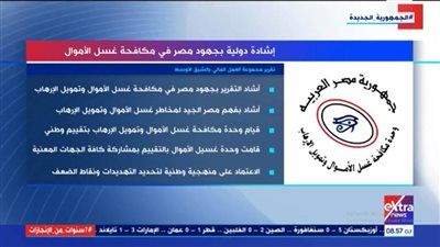 إنفوجراف.. إشادة دولية بجهود مصر في مكافحة غسل الأموال