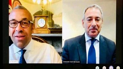 سفير مصر بلندن يبحث مع وزير الدولة البريطاني للشرق الأوسط العلاقات الثنائية وتداعيات كورونا
