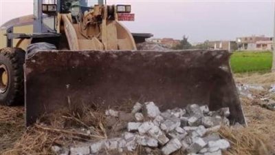 إزالة 3 حالات تعدٍ على الأراضي الزراعية ورفع الإشغالات بالشرقية 