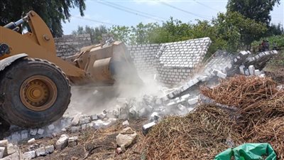 إزالة 4 حالات تعدٍ على الأراضى الزراعية فى حملة بالبحيرة