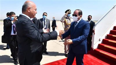 شاهد ملخص زيارة الرئيس السيسي للعراق اليوم في 14 صورة