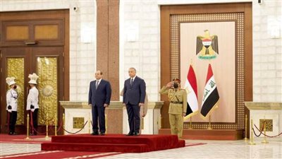 الرئيس السيسي يلتقي في بغداد مع رئيس الوزراء العراقي