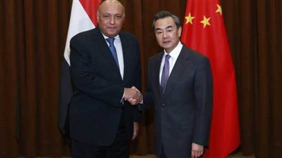 وزير الخارجية يستقبل نظيره الصيني بمقر مجلس الوزراء في العلمين