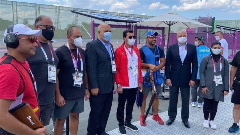 وزير الرياضة اثناء