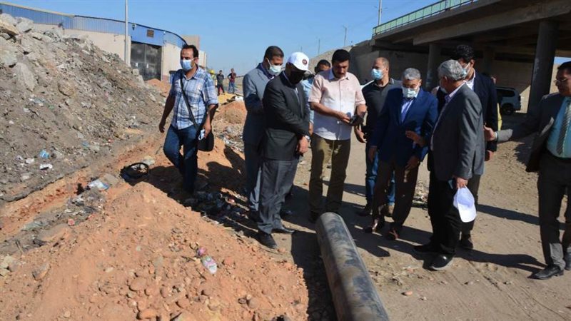 مد خط مياة شرب بالمنيا