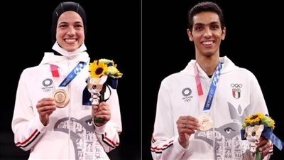 السيسي يمنح هداية ملاك وسيف عيسى ومدربيهما وسام الرياضة من الطبقة الثالثة