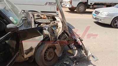 حادث تصادم بمزلقان نوى بشبين القناطر بسبب السرعة الزائدة