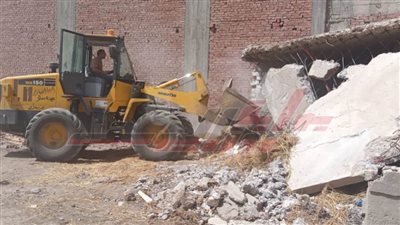 إزالة 127حالة خلال تنفيذ الموجة الـ18 لإزالة التعديات بكفرالشيخ