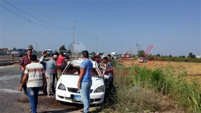 إصابة 5 أشخاص في حادث تصادم سيارة ميكروباص وملاكي بكفر الشيخ