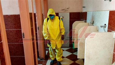 تطهير وتعقيم المدارس استعدادا لاستقبال الطلاب بكفر الشيخ