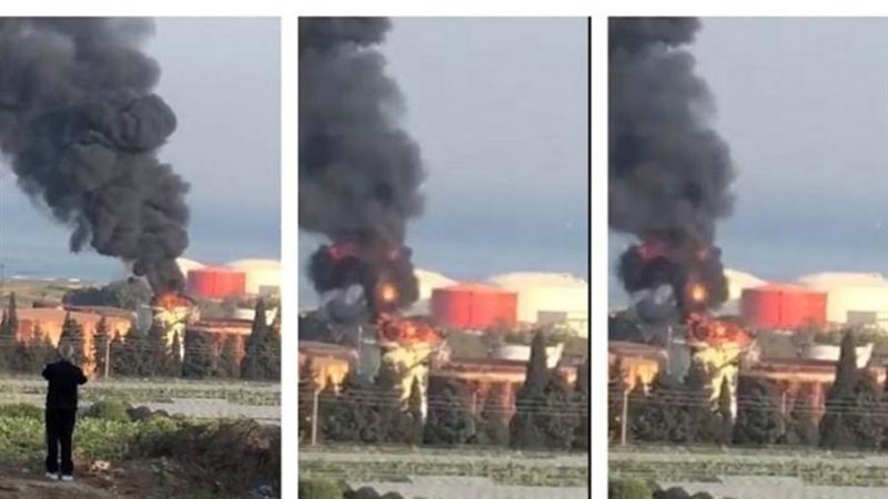 حريق خزان نفط الزهراني