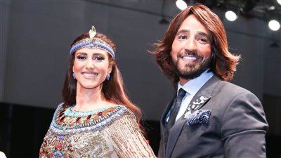 حنان مطاوع ملكة فرغونية في احتفالية معرض تراثنا 