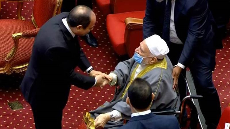 الرئيس السيسي يصافح