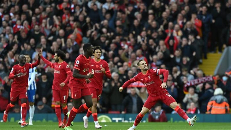 احتفال لاعبي ليفربول