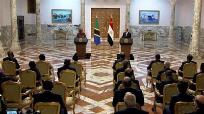عاجل| مؤتمر صحفى مشترك بين الرئيس السيسي ورئيسة تنزانيا