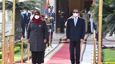 استقبال الرئيس السيسي لرئيسة تنزانيا اليوم بقصر الاتحادية