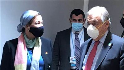 وزيرة البيئة بجلاسكو تدعو السكرتير العام للأمم المتحدة لزيارة الجناح المصري 