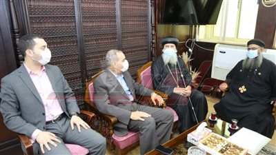 محافظ كفر الشيخ ونائبه يستقبلان نيافة الأنبا ماركوس