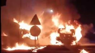 مسجل يشعل النيران في محل بقالة بالعمرانية.. أهانته أمام نجلته