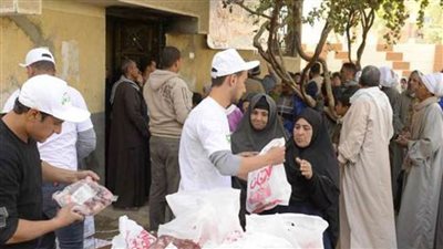 الأورمان توزع لحومًا على الأسر المستحقة بفاقوس