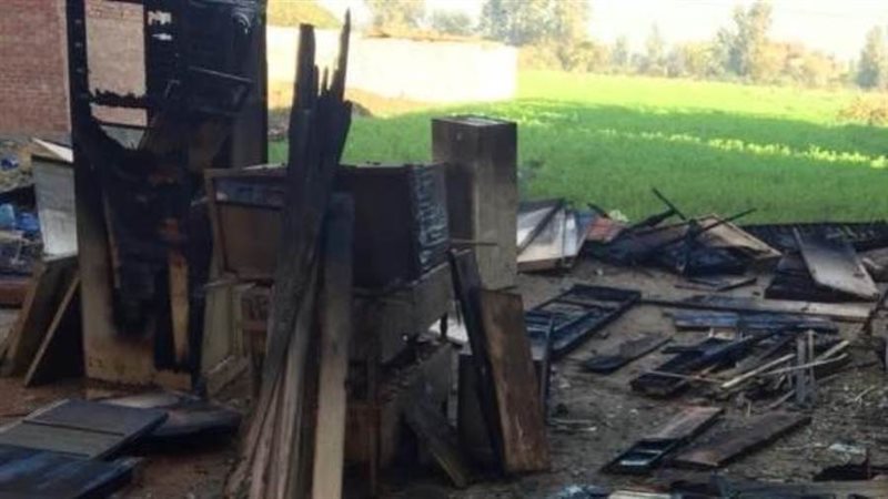 حريق بورشة نجارة