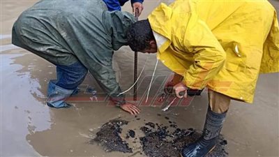 رفع مياه الأمطار من محيط المصالح الحكومية ببلطيم