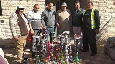 مصادرة ٤٤ شيشة ورفع ٥٦٨ إشغال طريق في حملة بالبحيرة