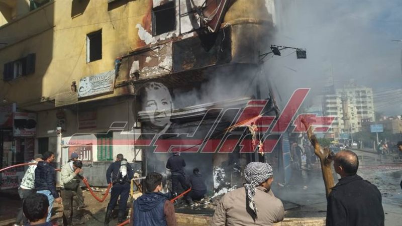 حريق في محل أحذية