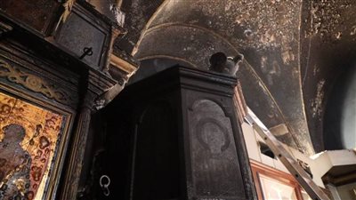 بيان من بطريركية الأقباط الأرثوذكس بالقدس عن حريق بكنيسة الأنبا أنطونيوس