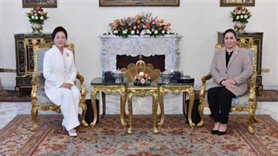قرينة الرئيس السيسي تعرب عن سعادتها باستقبال قرينة رئيس كوريا الجنوبية