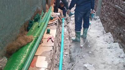 مياه أسيوط تحقق استجابة سريعة بتوصيل 310م بولي بروبلين لقلعة البلح