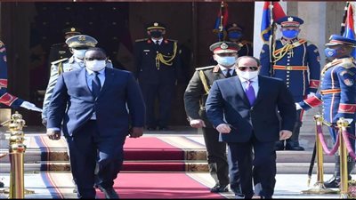 استقبال الرئيس السيسي نظيره الرئيس السنغالي ماكي سال بقصر الاتحادية 