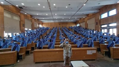  950 طالبا بجامعة دمنهور يؤدون دورة تربية عسكرية جديدة