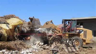 إزالة التعديات على الأرضي الزراعية وأملاك الدولة بكفر الشيخ