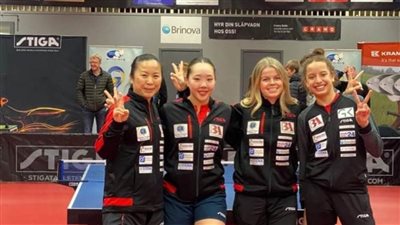 هنا جودة تقود فريقها لتحقيق الفوز الثاني على التوالي وصدارة الدوري السويدي لتنس الطاولة