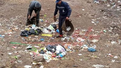 انتشار عمال النظافة لرفع مخلفات القمامة من شوارع كفر الشيخ