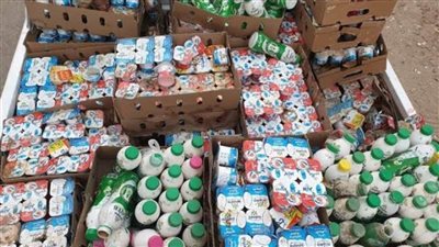 ضبط 1200 عبوة زبادي منتهي الصلاحية بالمنيا