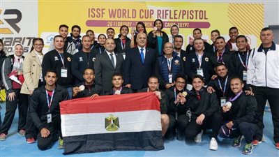 مصر تحتكر المراكز الثلاثة الأولى في التارجت سبرنت ببطولة كأس العالم للرماية