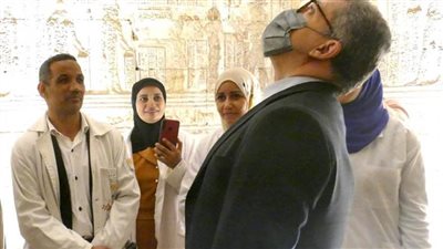  وزير السياحة والآثار يتفقد أعمال الترميم بمعبد 