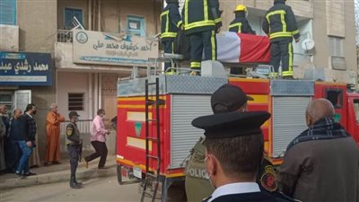 تشييع جثمان لواء شرطة بالمنيا إثر وفاته في انقلاب سيارة