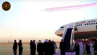 الصقور السعودية ترسم علم مصر 