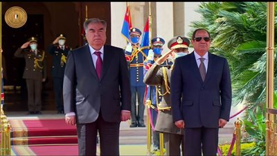 الرئيس السيسي يستقبل رئيس طاجيكستان بقصر الاتحادية