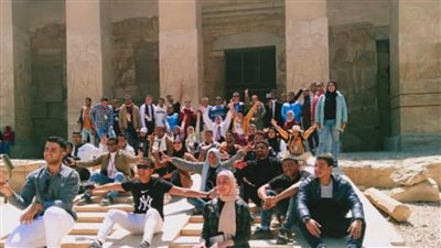 وفود أولمبياد الكليات المتخصصة بجامعة سوهاج في زيارة خاصة لمعبد 