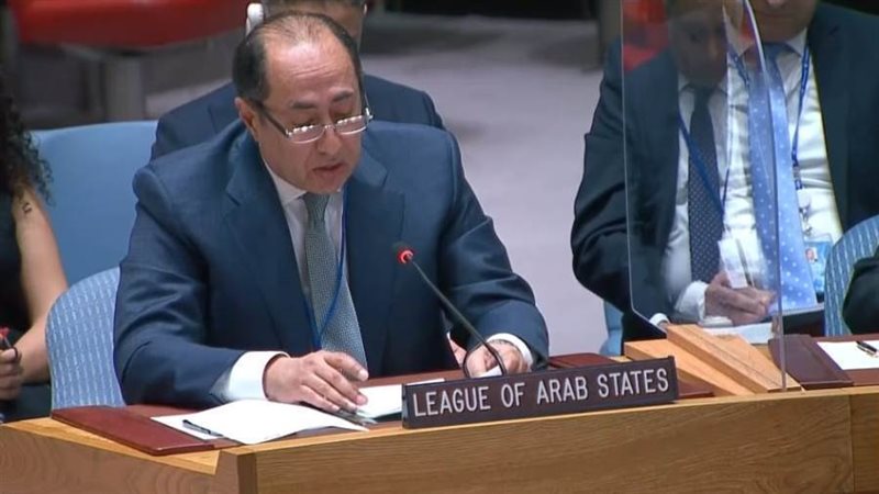 السفير حسام زكي اثناء