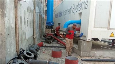 توسعات محطة مياه الشرب بدشطوط ومستوى الطرق والمرافق بسمسطا 