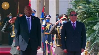 بالفيديو ...مراسم استقبال الرئيس السيسي لرئيس مجلس السيادة الانتقالي السوداني بقصر الاتحادية